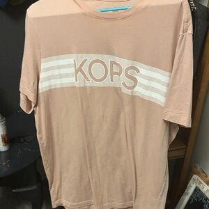 Michael Kors Pale Pink Crewneck Tee with White Stripe Logo